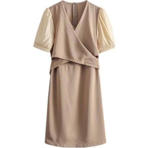 Summer New Style A-line Office Ladies Mini Dress Elegant Pastel Slim Waist Vestido Festa Trendy Korean Dress Women Clothes