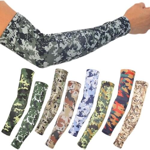 1 Pair Outdoor Cycling Camouflage Breathable Anti-UV Protective Arm Guard Sleeve