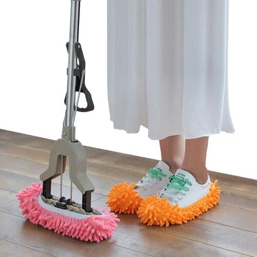 1pc Dust Cleaner Grazing Slippers House Bathroom Floor Cleaning Mop Cleaner Slipper Lazy Shoes Cover Microfiber Duster Clot