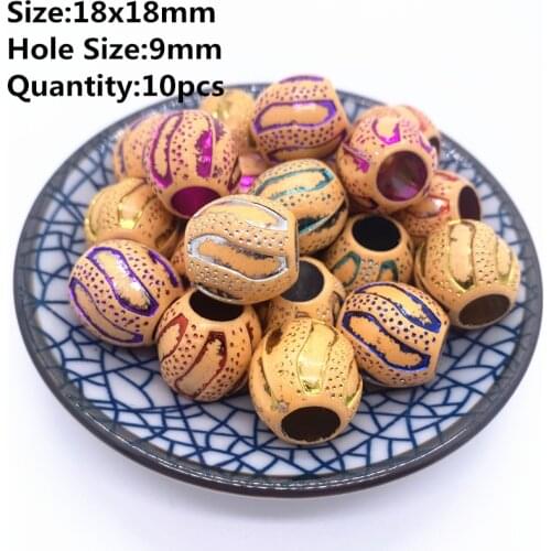 New 18x18mm 10pcs Retro Acrylic Beads Imitation Wood Beads Oval Shape For Handmade DIY Necklace Jewelry Accessories Making#07