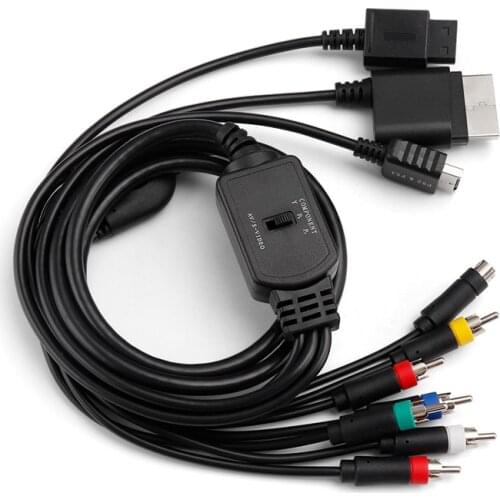 10 PCS a lot 1.8m Multi Component AV Cable S-Video Cable for PS2/3 for Wii for Xbox360 Games Accessories