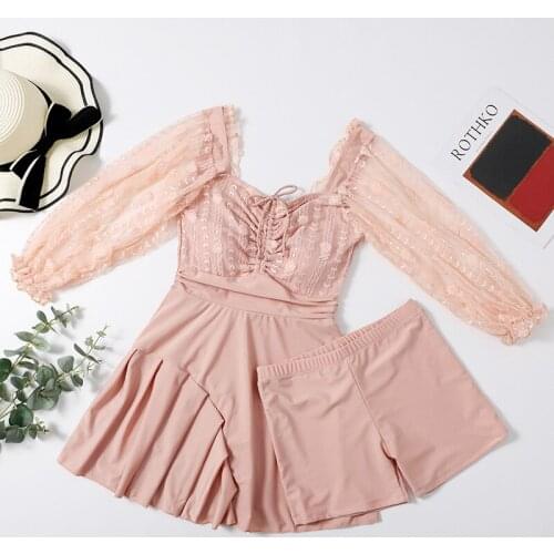 2021 Plus Size 2XL-9XL Swimming Suit for Women Lace Swim Dress Swimsuit Female Push Up One Piece Swimwear Beach Bathing Suits