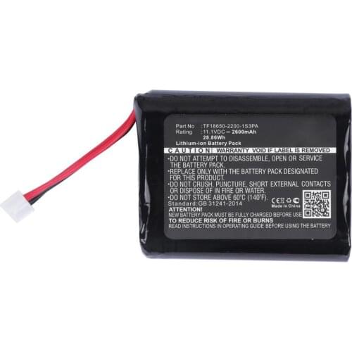 2600mAh Battery for Marshall TF18650-2200-1S3PA, Fits Marshall Stockwell (Li-ion 11.10V 2600mAh / 28.86Wh)