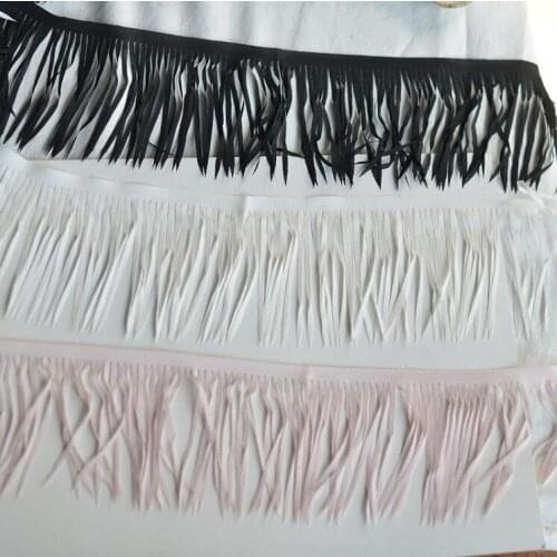 3 Meters Chiffon Tassel Lace Trims Black Pink Ivory Fringe Lace Fabric DIY Crafts for Clothing Apparel Sewing Accessories 9.3cm