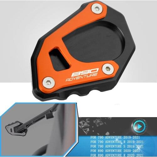 890Adventure/R 2020-2021 Motorcycle Side Stand Enlarge 790 Adventure ADV R S 2019 2020 2021 Kickstand Foot Pad Support Extension