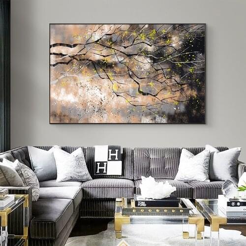 Handmade Abstract Tree Canvas Painting For Home Decoration Picture Large Modern Abstract Wall Art For Living Room Bedroom Decor