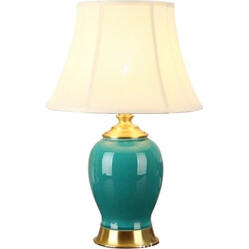 American Rural Ceramic Lamp Warm Bedroom Bedside Light European Living Room Study Hotel Retro Decorative Lamp