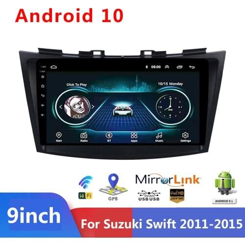 Android 10.1 car radio GPS navigation multimedia player For Suzuki Swift 2011-2015 Carplay BT FM WIFI 2 din 9" touch screen