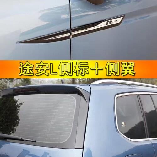 MONTFORD Car ABS Plastic Piano Painted Black Rear Wing Spoiler And Wind Fender Side Mark For Volkswagen VW Touran 2016 2017 2018