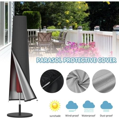 Patio Umbrella Cover Waterproof Parasol Cover UV Resistant Cantilever Parasol Protective Outdoor Garden Umbrella Zipper Cover