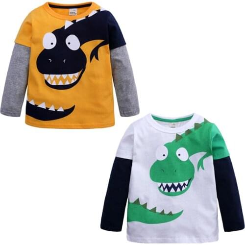 Kids Shirts T-Shirt For Childrens Children Girls Boys Shirt Child Kids Cartoon Dinosaur Kid Cotton Tops Clothing Clothes