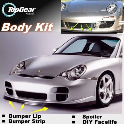 For Porsche 911 Turbo / Carrera GT GT1 GT2 GT3 Bumper Lip Lips / Top Gear Shop Spoiler For Car Tuning / TOPGEAR Body Kit + Strip