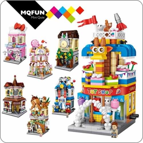LOZ Mini Block Mini Street City 3d Building Blocks House Cartoon Shop Model DIY Assembly Toys for Children Educational Anime Fun