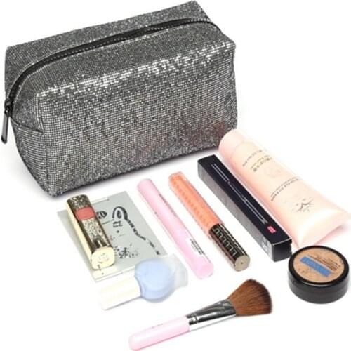 Sequins Cosmetic Bag Large Capacity Clutch Handbag Evening Clutch Envelope Bag BlingBling Makeup Bag Pouch