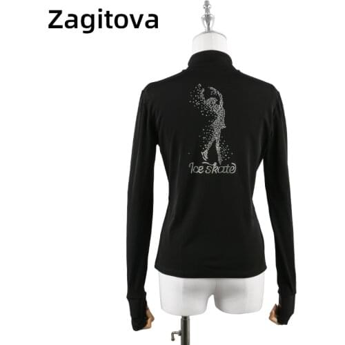 Stretch Girls Training Suit Figure Skating Dress Top Childrens Adult Performance Suit With Shiny Jeweled Iceman Pattern