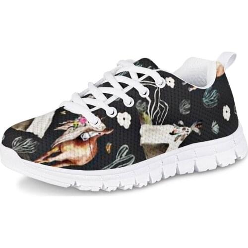 HYCOOL Teen Girls Sneakers Cactus Tent Horse Print Children Flats Running Sport Footwear Kids Lightweight Casual Shoes Platform