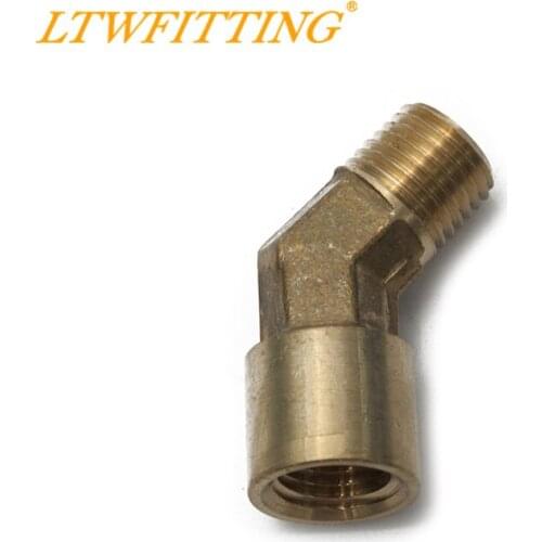 LTWFITTING Brass Pipe 45 Deg 1/4" NPT Street Elbow Forged Fitting Fuel Air Boat