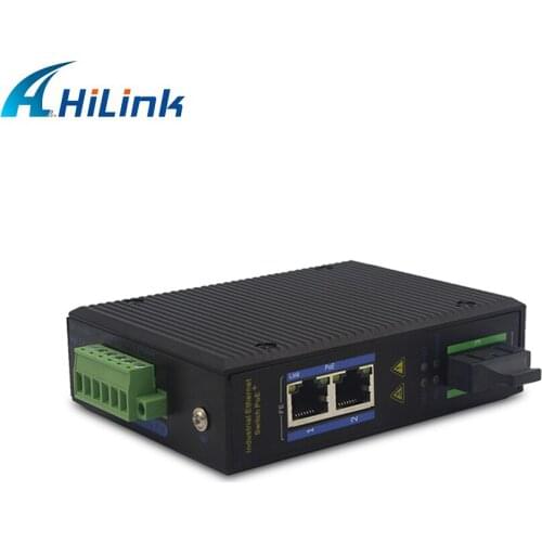 Un-Managed Industrial Media Converter 1-Port 100Base SC Fiber 2-Port 10/100Base Ethernet RJ45 Single Mode Dual Fiber 20KM