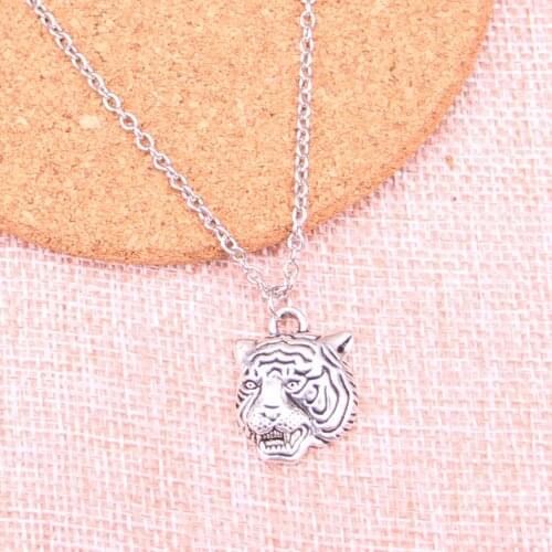 New Fashion Link Chain Necklace Metal Alloy Pendants 23*17mm angrily tiger head Necklace For Gift Jewelry