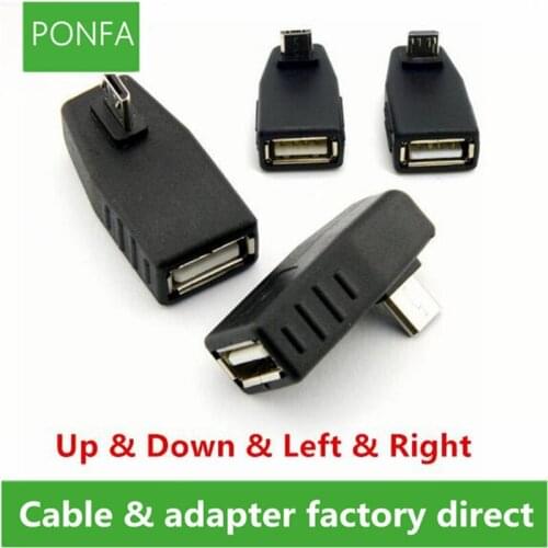 90 degree Up & Down & Left & Right Micro USB 2.0 OTG Adapter Converter for Samsung LG Huawei Android Mobile Phone and tablet