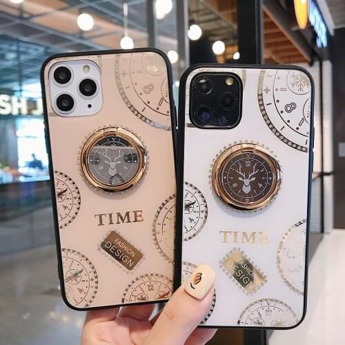 Luxury Glitter Phone Case For Xiaomi Mi 10 Pro 9 Mirror Jewelled Ring Holder for Redmi K30 8A Note 7 8 Pro Back Cover