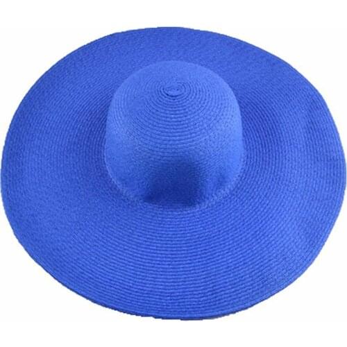 40%HOTHawaii Summer Beach Floppy Hat Solid Color Ladies Wide-brim Straw Sun Hat Beach Hat Travel Sun Hat Sun Protection UV Prote