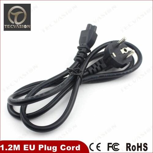 1.2M meters EU Plug cord for AC Laptop Power Adapter Charger Cable Universal 2 Prong 4FT European Russia Extension wholesale