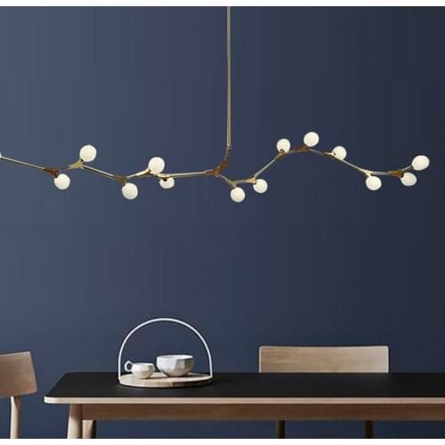 Modern Molecular Structure Modeling Glass Pendant Light Living Room Art Lighting Fixture LED Suspension Lamps PA0041