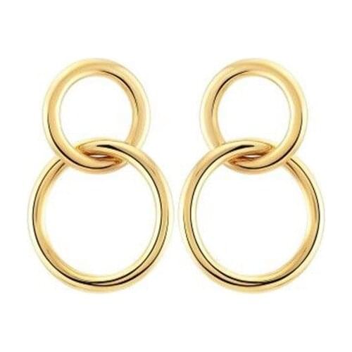 DARK DIAMOND-double hoop earrings in 925 sterling silver or 18 carat gold plated