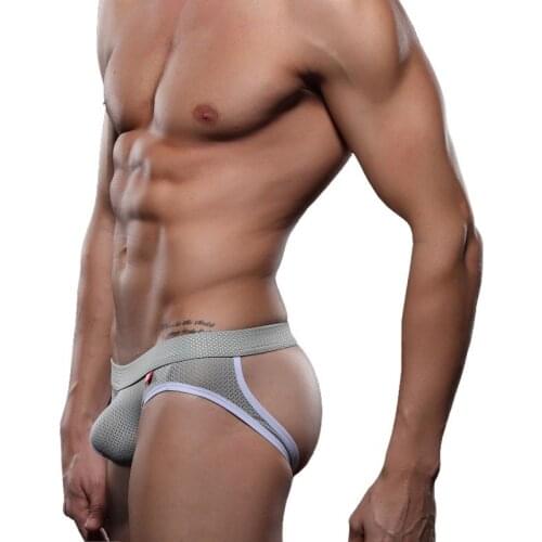 Mens Underwear Briefs Breathable Man High Quality Gay Brief Low Waist Underpanties Thong Jockstrap Backless