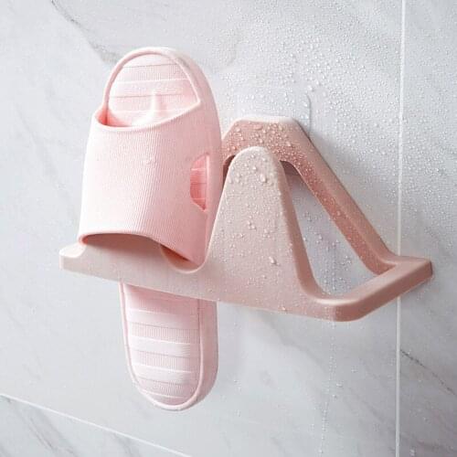 Adhesive Shoes Rack Bathroom Wall Hanging Slippers Zapatero Organizador De Zapatos New 3-Colours Bathroom Shoe Rack Shelf
