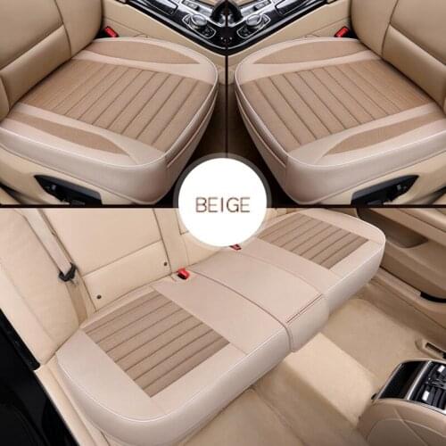 Car Four Seasons Universal Front/Rear Seat Cover Breathable Comfortable Flax Seat Cushion Protection Pad For Most Car