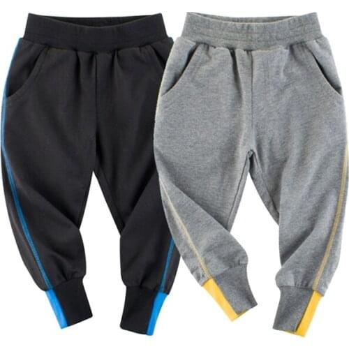 Spring Summer Autumn Kid Pants Baby Boys Soft Cotton Sports Casual Children Sweatpants Fashion Color Contrast Trousers For Girls