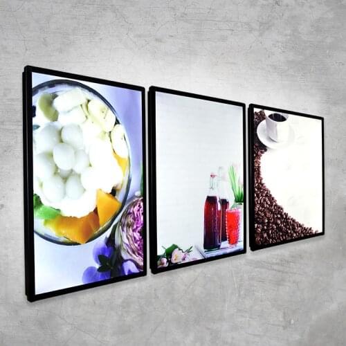 Green grocery led backlit picture led panel menu display lightbox led