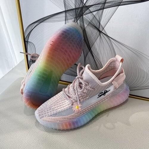 Mesh Sports Shoes Womens Spring Summer Breathable Thin Casual Shoes Non-Slip Flat Bottom Student Soft Bottom Running Net Shoes