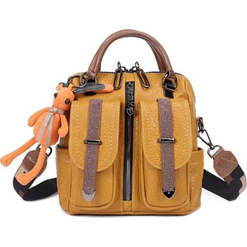 Women Backpack Fashion PU Leather Small Travel Bagpack High Quality Female Shoulder Bag Large Capacity School Backpacks For Girl