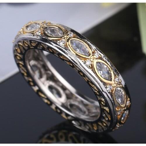 Vecalon Top Selling Vintage Jewelry 925 Sterling Silver Filled Horse Eyes White 5A CZ Women Wedding Band Ring Gift Size 6-10