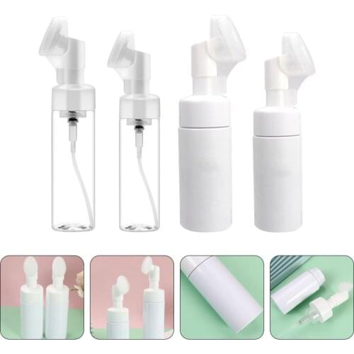 4pcs Brush Head Bottle Manual Face Brush Face Cleansing Brush Cosmetic Bottle