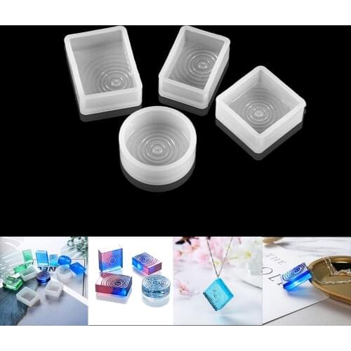 4 Styles Water Ripples Wave Pendant Silicone Molds Epoxy Resin Mold For DIY Charms Necklace Jewelry Making Acceessories