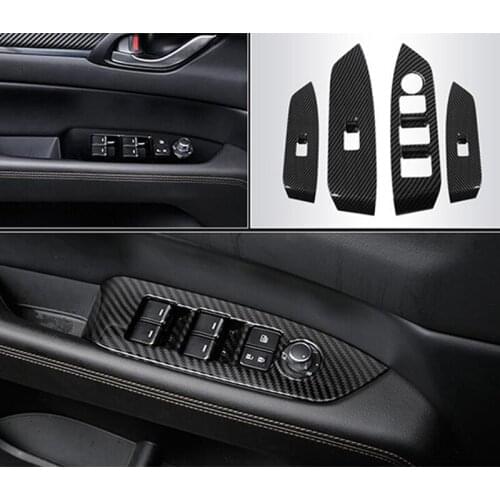 ABS for Mazda CX-5 Accessories 2017 2018 2019 2020 Auto Door Window Glass Lift Control Switch Panel Cover Trim Car Styling 4Pcs