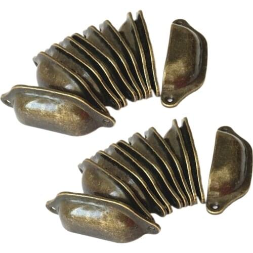 Promotion! 20Pcs Vintage Drawer Door Cabinet Iron Shell Cup Handle Cupboard Knob 9.7cmx3.5cm