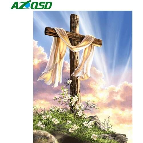 AZQSD Full Kits Diamond Painting Religion Cross Stitch Handicraft Diamond Embroidery Icon Needlework Home Decoration