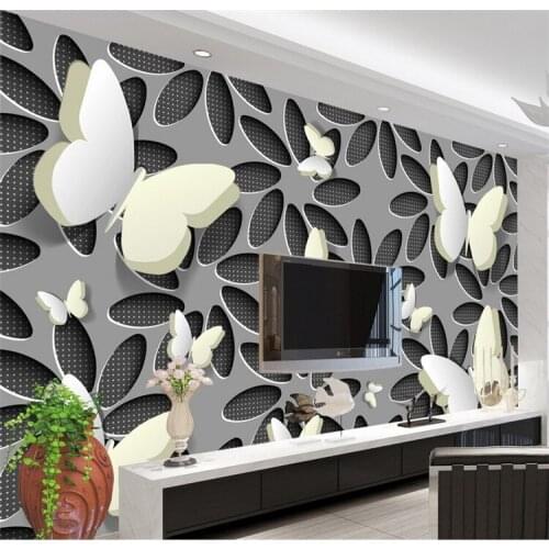 Large custom wallpaper 3D butterfly flower fashion TV background wall custom 3d photo wallpaper room mural