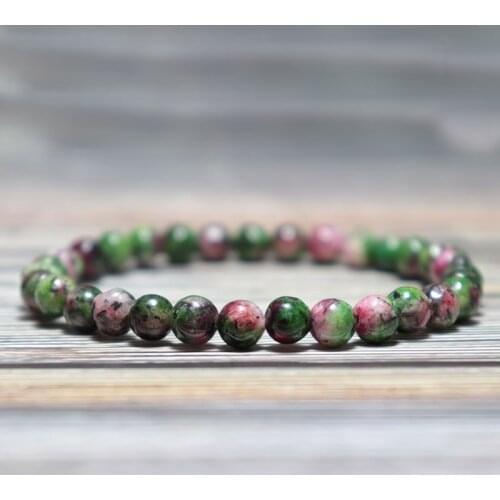 Noter Natural Red Emeralds Stone Bracelet Femme Homme 6mm/8mm/10mm Strand Braslet Friendship Brazalete Beaded Braclet Armband