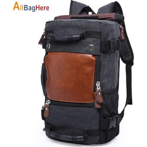 Brand Men Backpack Large Capacity Hiking Travel Bag Male Luggage Retro Canvas Backpacks Shoulder Function Laptop Tourist Handbag