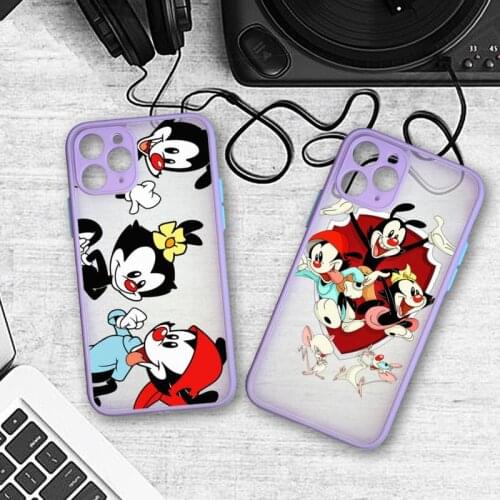 Animaniacs reboot Phone Case Bumper Shockproof Trasparent For iPhone 11 Pro Max 12 Mini XR X XS 8 7 Plus purple Cover