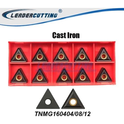 Cast Iron TNMG160404 TNMG160408*10pcs Leadercutting Turning Inserts Cutting tips for Lathe Holder WTJNR/MTJNR, for Castiron