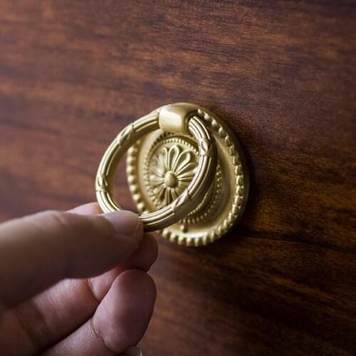 Classic furniture cabinet door drawer vintage brass gold handle knobs and handles drawer pulls