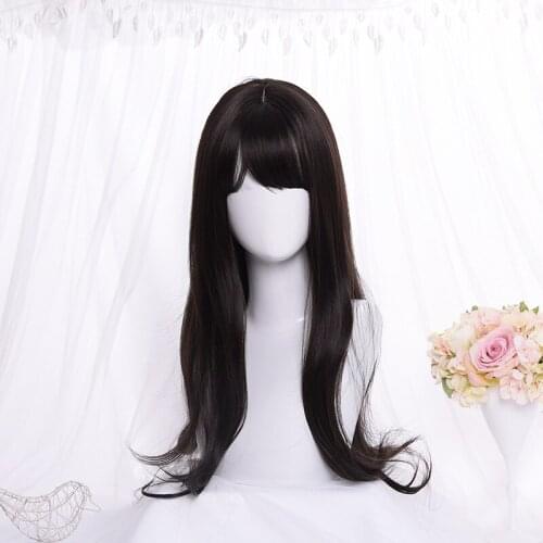 Beautiful Long Straight Black women Hair Cosplay Wig Synthetic wig Lolita Cosplay Hair Unique Fashion Girl Lolita Wig Student