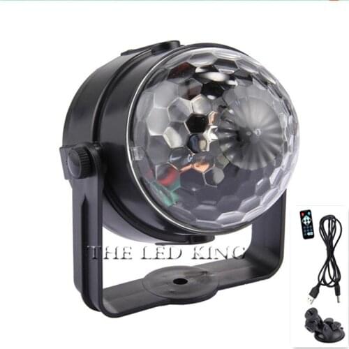 Mini RGB LED Crystal Magic Ball Stage Effect Lighting Lamp Bulb Sound Activated Projector Party Disco Club DJ Light Show Lumiere